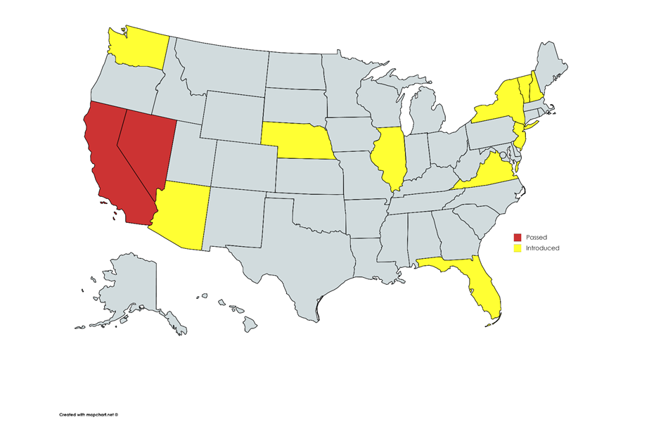 Map of U.S. Privacy Laws Introduced in 2020
