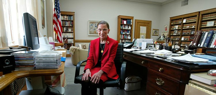Ruth Bader Ginsburg in her office
